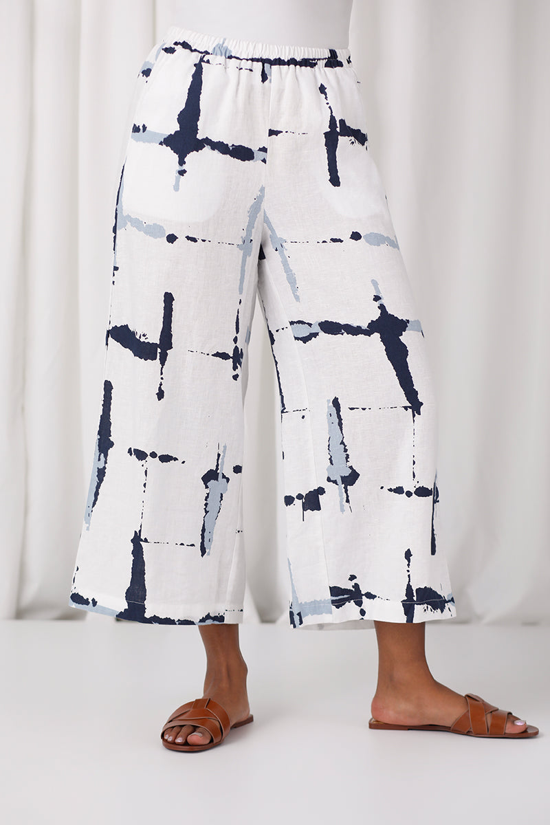 Linen Wide Leg Crop | Watermark