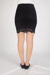 Lace Reversible Mini Skirt | Black