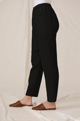 Linen Narrow Pant | Black